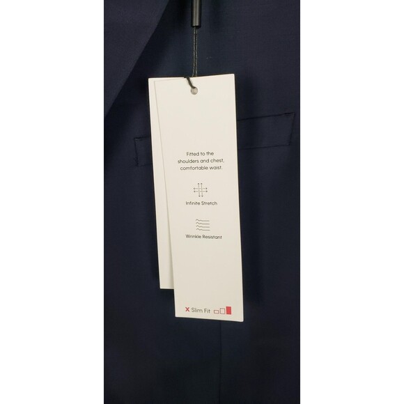 Calvin Klein Blazer Mens 46 Regular Navy Blue X Slim Fit Infinite Stretch Wool - Picture 8 of 16